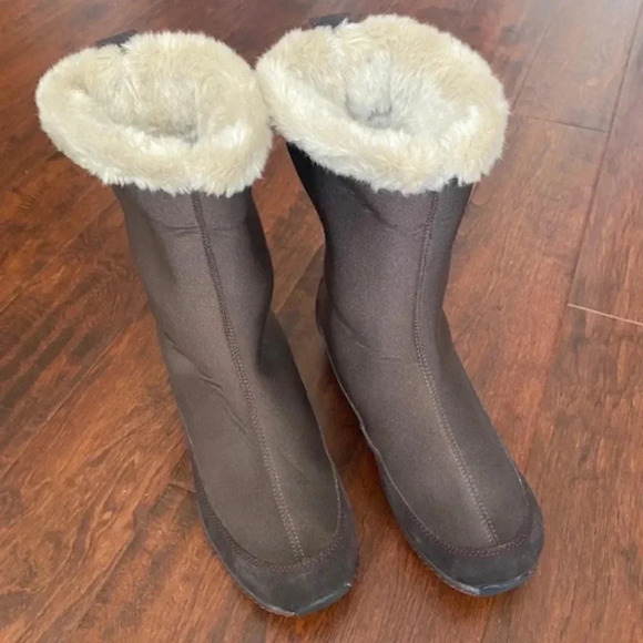 Aetrex Berries Boots Women's Brown Mid Calf Fur Size 10.5 - Picture 2 of 7